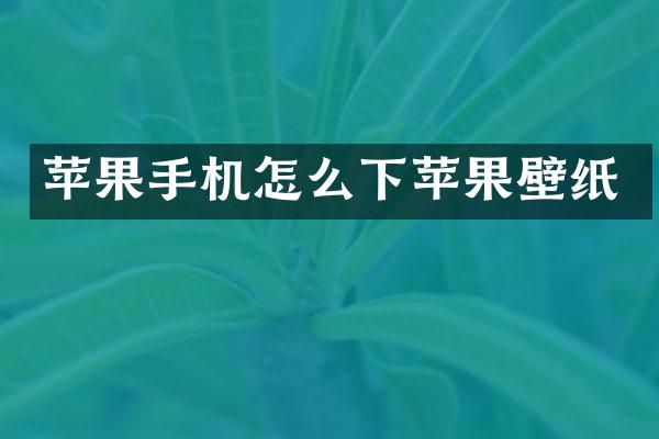 苹果手机怎么下苹果壁纸