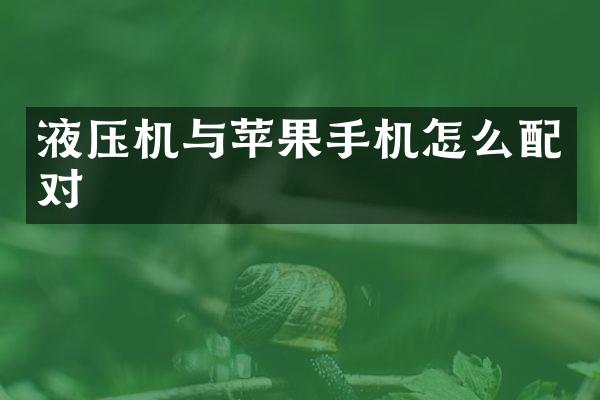 液压机与苹果手机怎么配对
