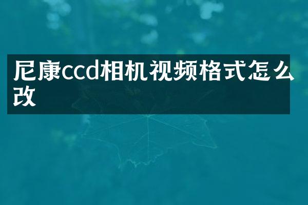 尼康ccd相机视频格式怎么改