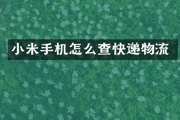 小米手机怎么查快递物流