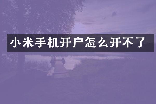 小米手机开户怎么开不了
