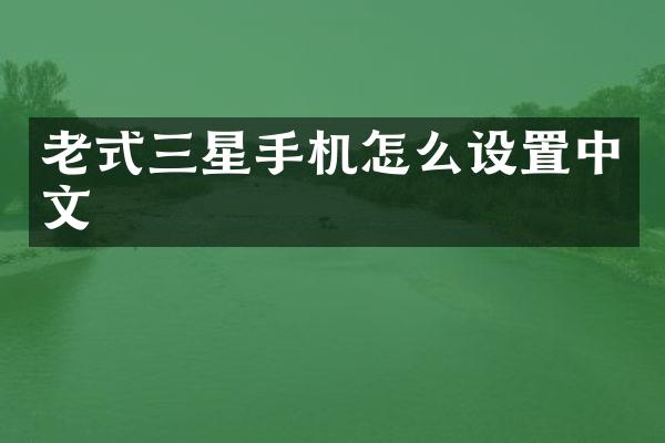 老式三星手机怎么设置中文