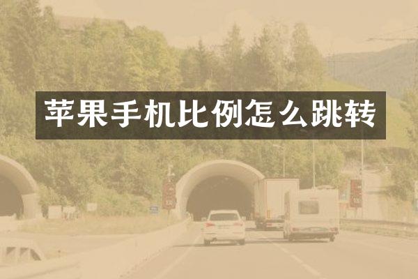 苹果手机比例怎么跳转