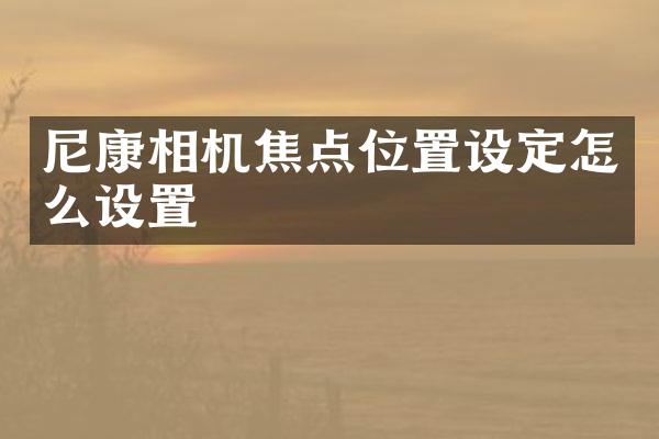 尼康相机焦点位置设定怎么设置
