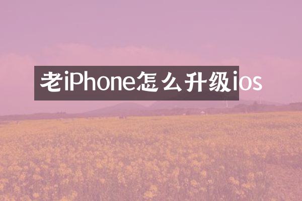 老iPhone怎么升级ios