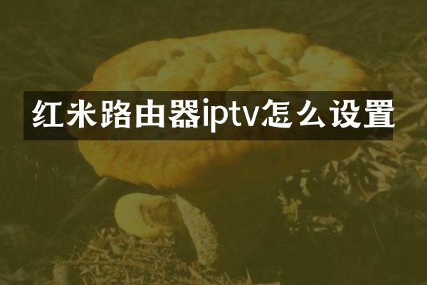 红米路由器iptv怎么设置