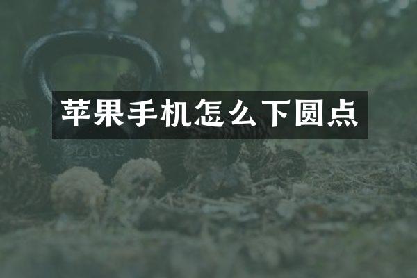苹果手机怎么下圆点