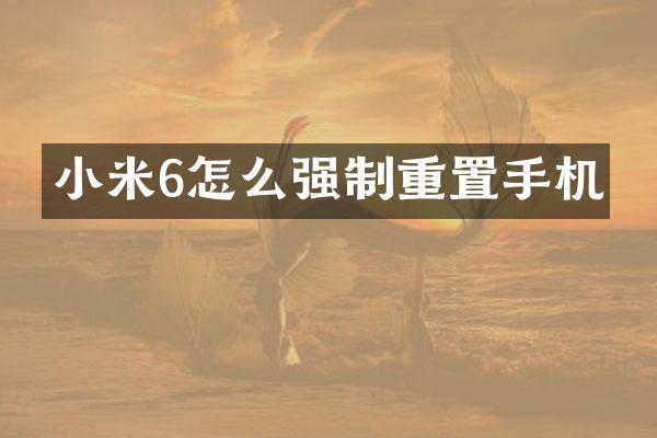 小米6怎么强制重置手机