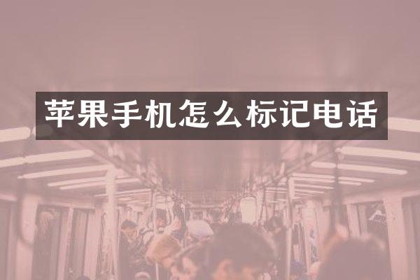 苹果手机怎么标记电话