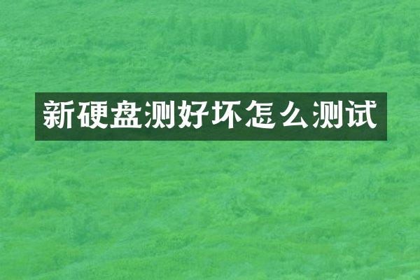 新硬盘测好坏怎么测试