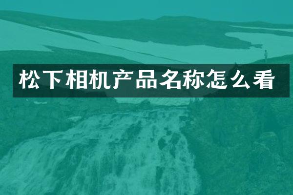 相机产品名称怎么看