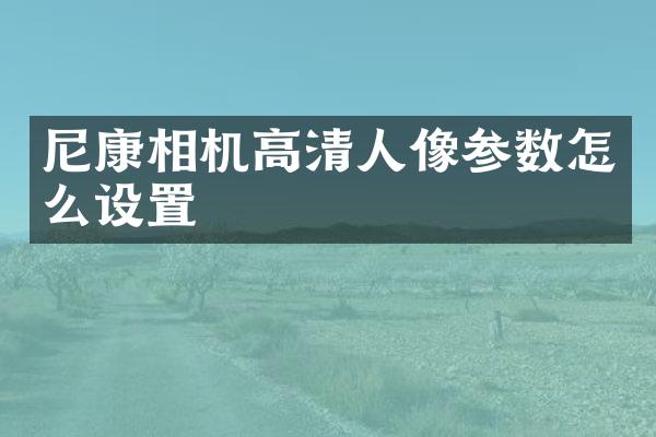 尼康相机高清人像参数怎么设置