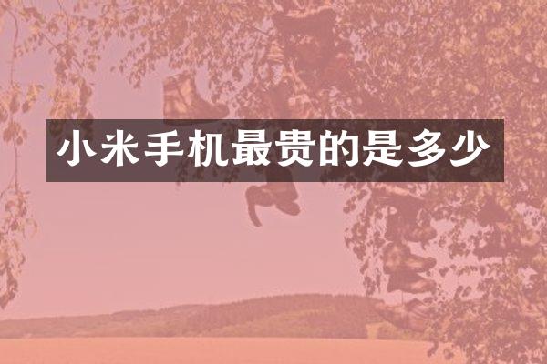 小米手机最贵的是多少