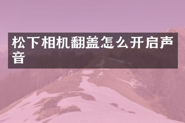 相机翻盖怎么开启声音