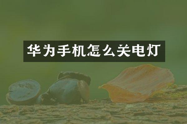 华为手机怎么关电灯