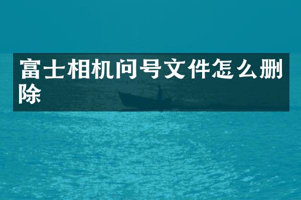 富士相机问号文件怎么删除