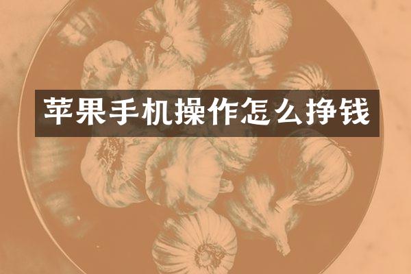 苹果手机操作怎么挣钱