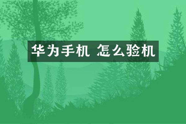 华为手机 怎么验机