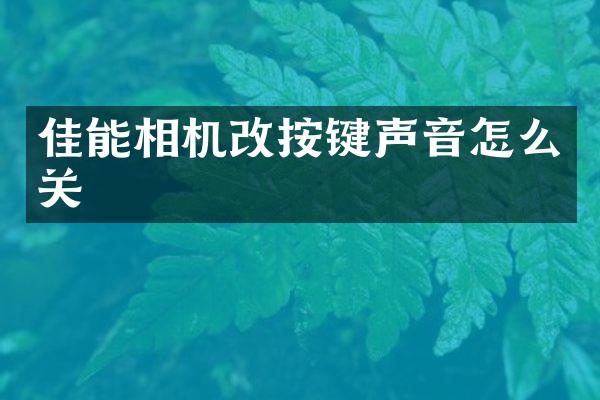 佳能相机改按键声音怎么关