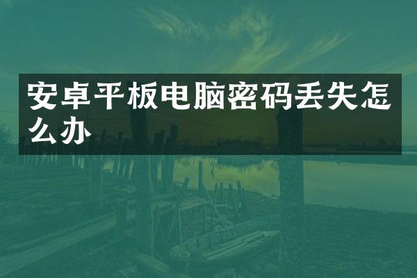 安卓平板电脑密码丢失怎么办
