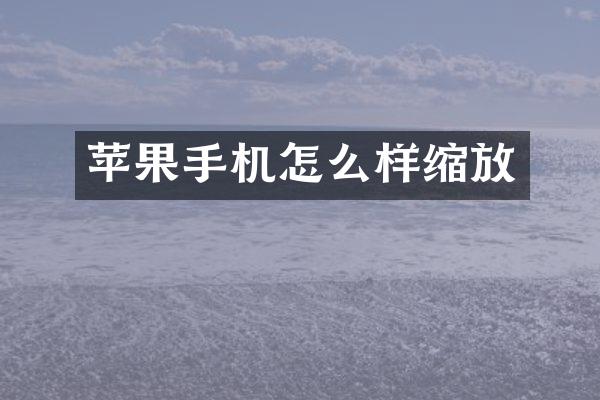 苹果手机怎么样缩放