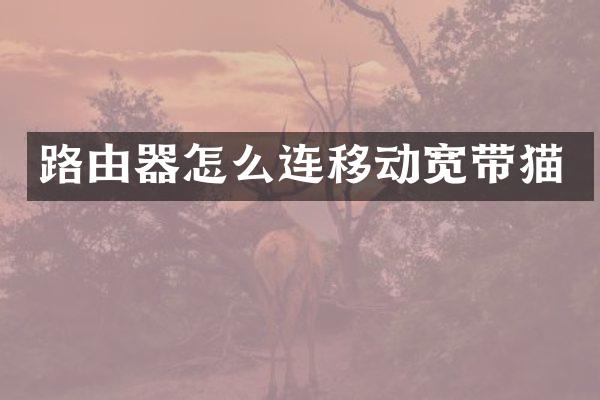 路由器怎么连移动宽带猫