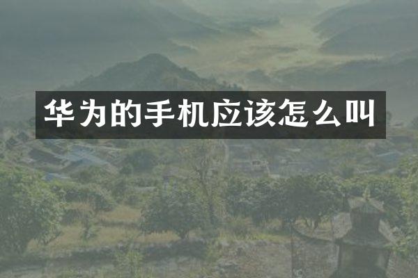 华为的手机应该怎么叫