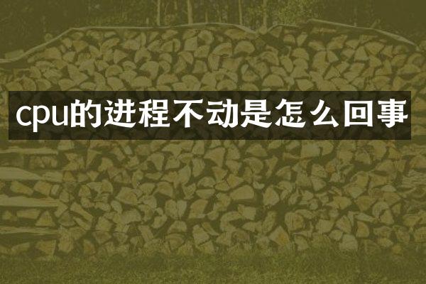 cpu的进程不动是怎么回事