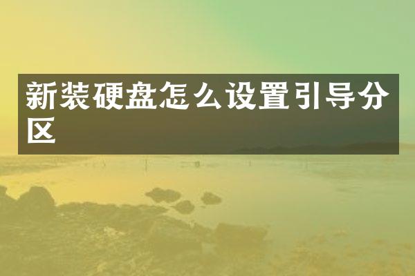 新装硬盘怎么设置引导分区