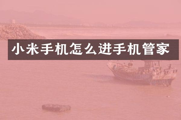 小米手机怎么进手机管家