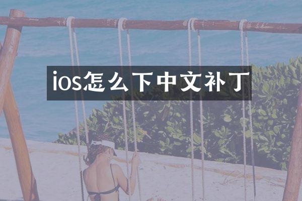 ios怎么下中文补丁