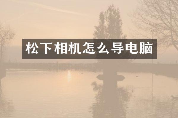 相机怎么导电脑