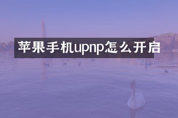 苹果手机upnp怎么开启