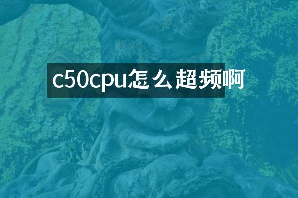 c50cpu怎么超频啊