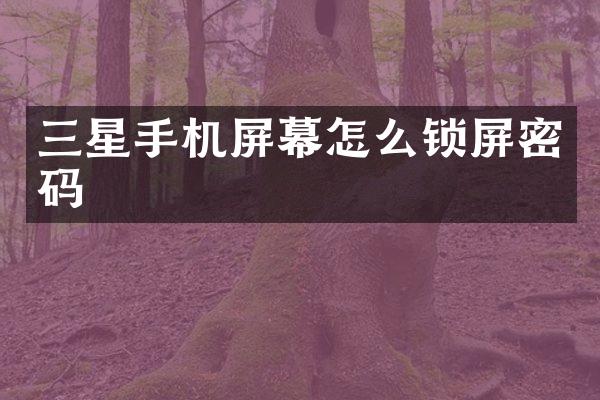 三星手机屏幕怎么锁屏密码