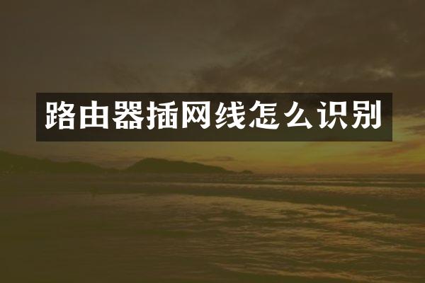 路由器插网线怎么识别