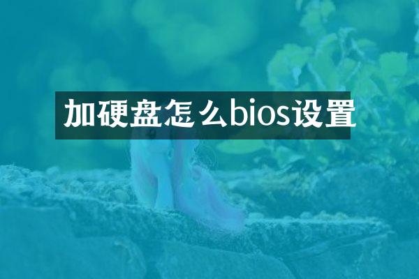 加硬盘怎么bios设置