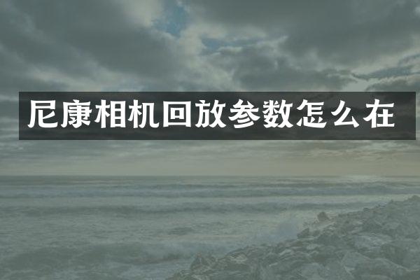 尼康相机回放参数怎么在