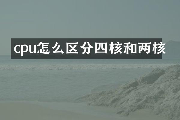 cpu怎么区分四核和两核