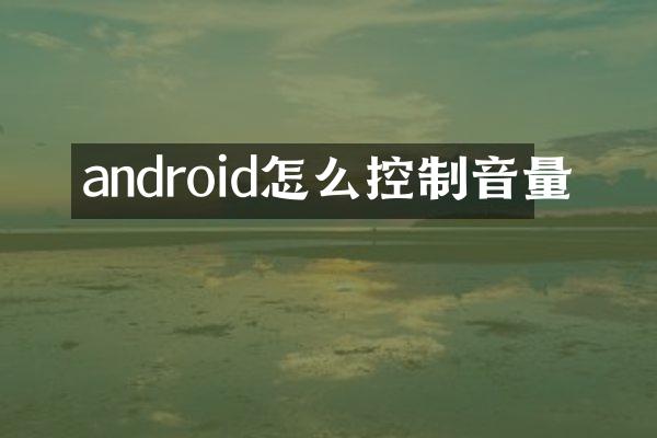 android怎么控制音量