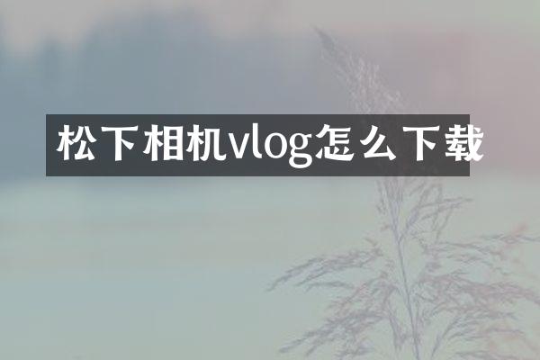 相机vlog怎么下载