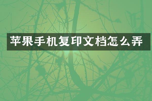 苹果手机复印文档怎么弄