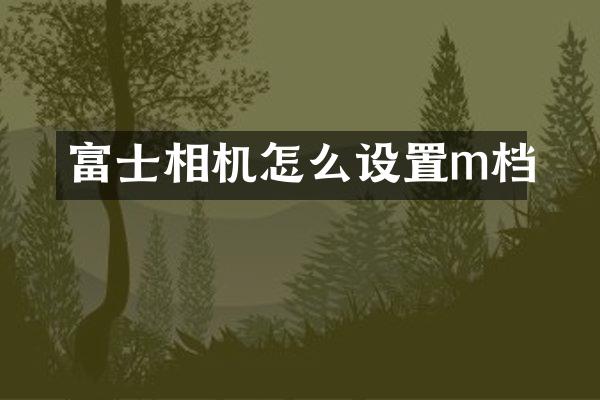 富士相机怎么设置m档