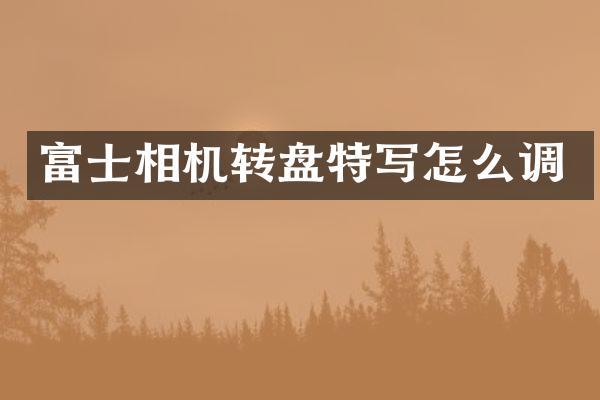 富士相机转盘特写怎么调