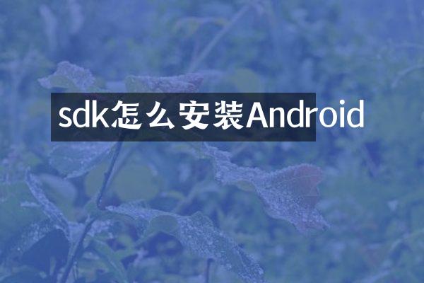 sdk怎么安装Android