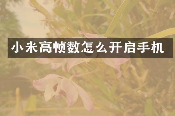 小米高帧数怎么开启手机