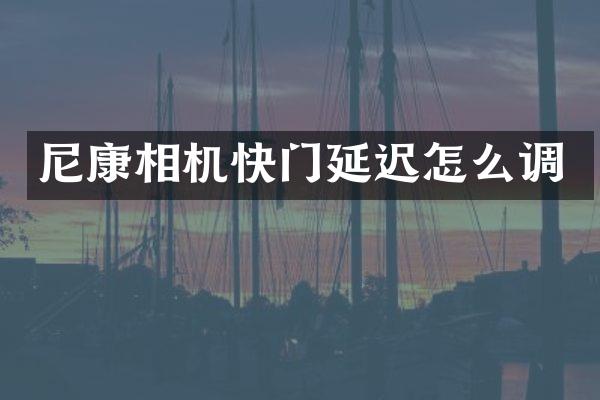 尼康相机快门延迟怎么调