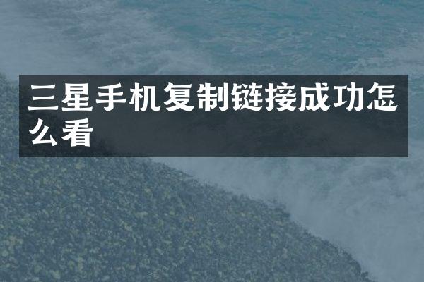 三星手机复制链接成功怎么看