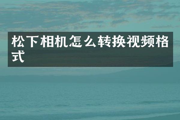 相机怎么转换视频格式