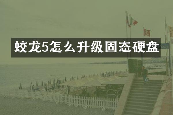 蛟龙5怎么升级固态硬盘